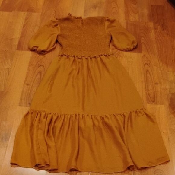 Charming Mustard Lady's Dress - Picture 4 of 5